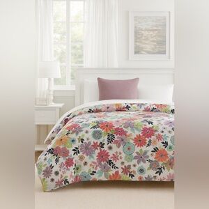 Pottery Barn Teen Bright Floral Duvet Cover Full/Queen Button Closure